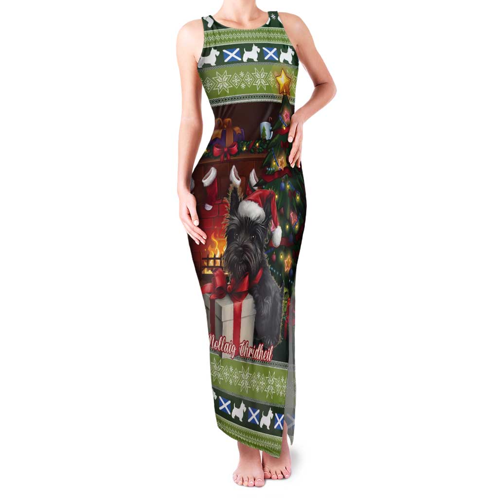 Scotland Christmas Tank Maxi Dress Scottish Terrier - Nollaig Chridheil - Wonder Print Shop