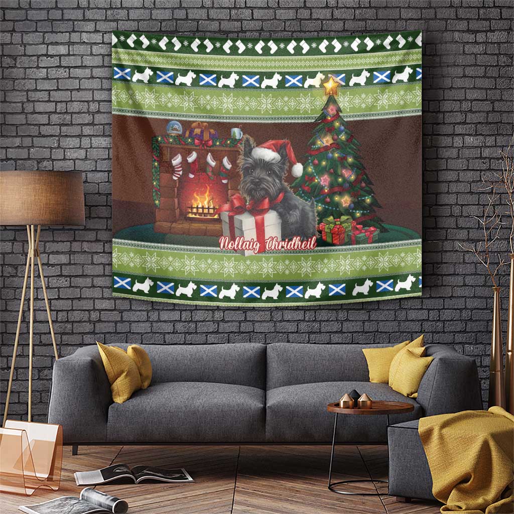 Scotland Christmas Tapestry Scottish Terrier - Nollaig Chridheil - Wonder Print Shop