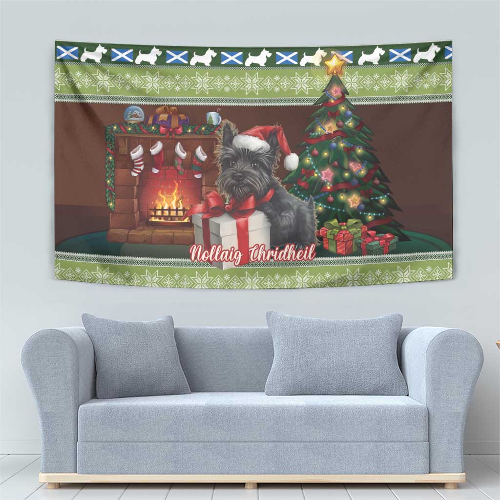 Scotland Christmas Tapestry Scottish Terrier - Nollaig Chridheil - Wonder Print Shop