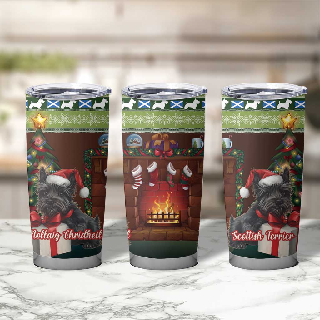 Scotland Christmas Tumbler Cup Scottish Terrier - Nollaig Chridheil - Wonder Print Shop