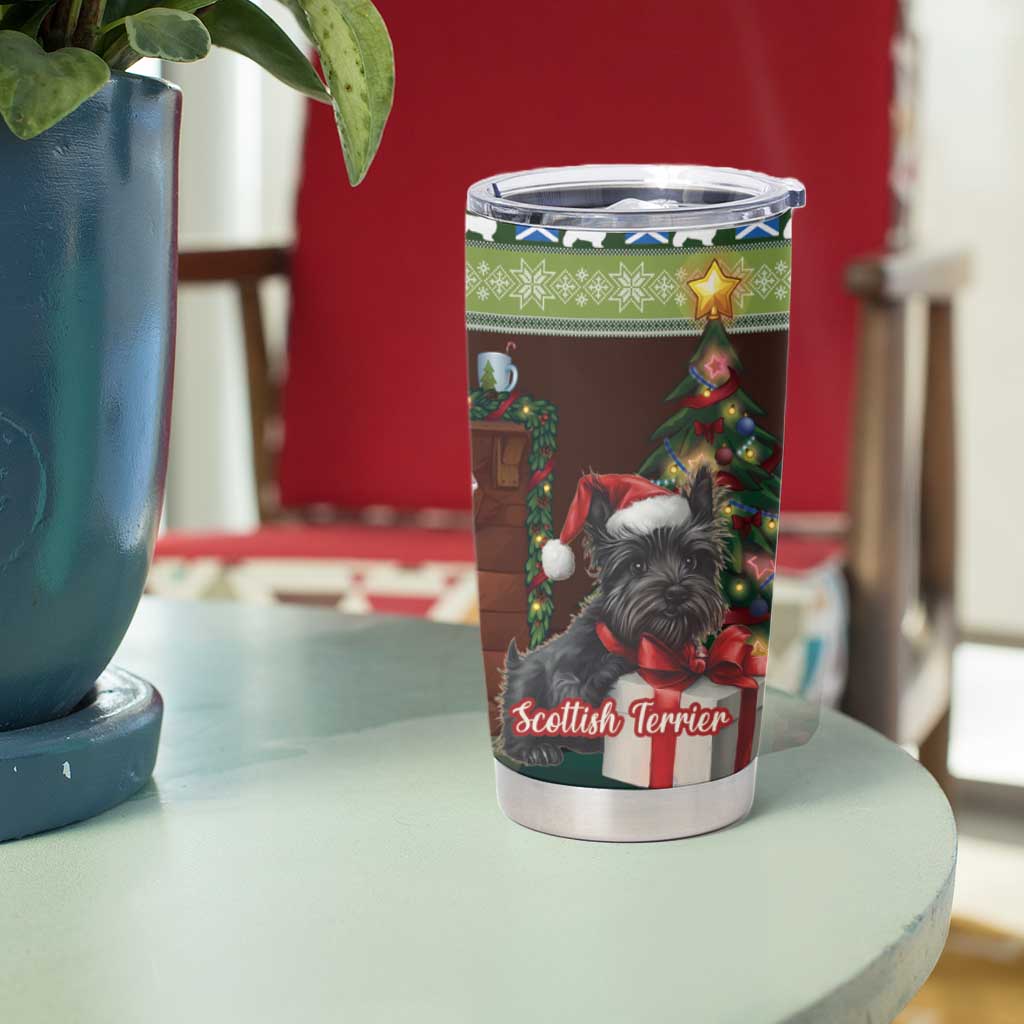 Scotland Christmas Tumbler Cup Scottish Terrier - Nollaig Chridheil - Wonder Print Shop