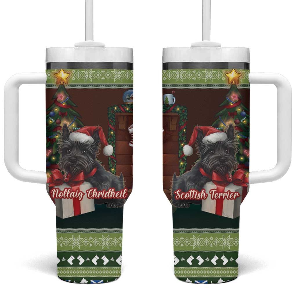 Scotland Christmas Tumbler With Handle Scottish Terrier - Nollaig Chridheil - Wonder Print Shop