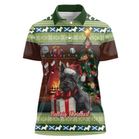 Scotland Christmas Women Polo Shirt Scottish Terrier - Nollaig Chridheil - Wonder Print Shop