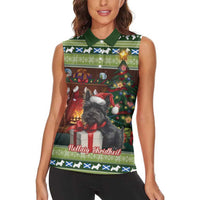 Scotland Christmas Women Sleeveless Polo Shirt Scottish Terrier - Nollaig Chridheil - Wonder Print Shop