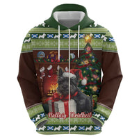 Scotland Christmas Zip Hoodie Scottish Terrier - Nollaig Chridheil - Wonder Print Shop