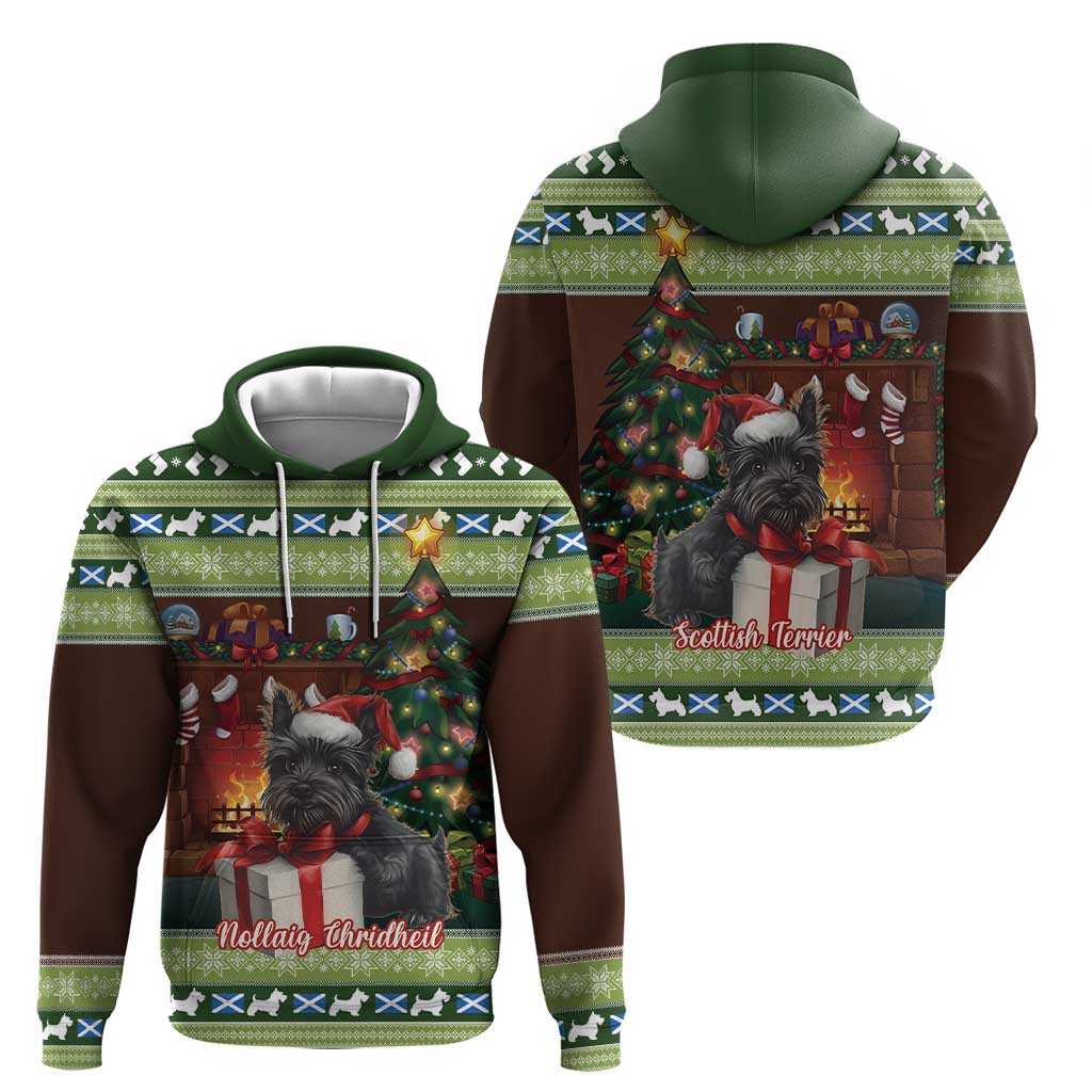 Scotland Christmas Zip Hoodie Scottish Terrier - Nollaig Chridheil - Wonder Print Shop