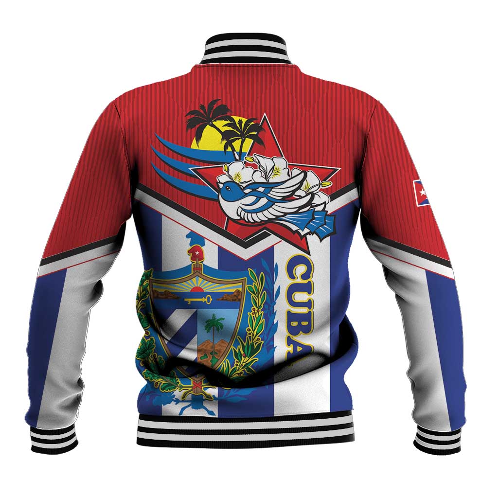 Cuba Independence Day Baseball Jacket Cuban Trogon Mix Hedychium Coronarium - Wonder Print Shop
