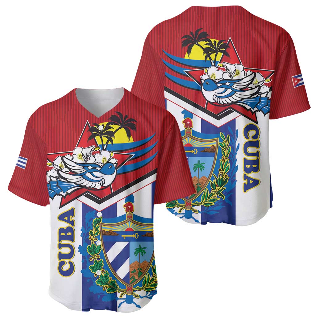 Cuba Independence Day Baseball Jersey Cuban Trogon Mix Hedychium Coronarium - Wonder Print Shop