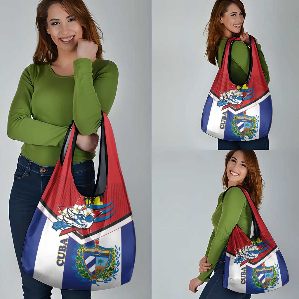 Cuba Independence Day Grocery Bag Cuban Trogon Mix Hedychium Coronarium