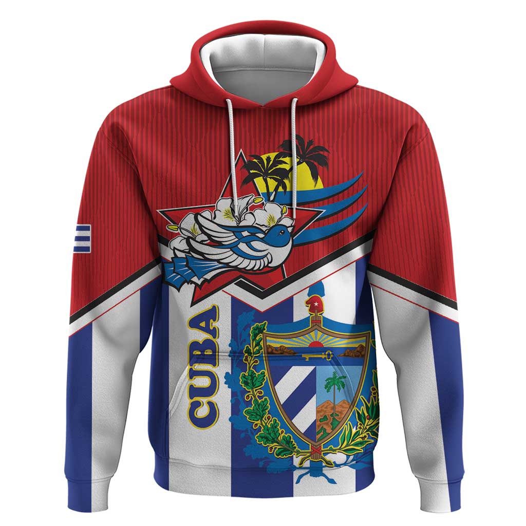 Cuba Independence Day Hoodie Cuban Trogon Mix Hedychium Coronarium - Wonder Print Shop