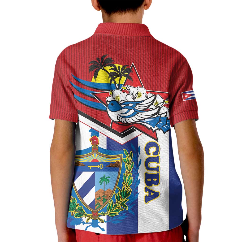 Cuba Independence Day Kid Polo Shirt Cuban Trogon Mix Hedychium Coronarium - Wonder Print Shop