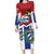 Cuba Independence Day Long Sleeve Bodycon Dress Cuban Trogon Mix Hedychium Coronarium - Wonder Print Shop