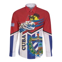 Cuba Independence Day Long Sleeve Button Shirt Cuban Trogon Mix Hedychium Coronarium - Wonder Print Shop