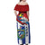 Cuba Independence Day Off Shoulder Maxi Dress Cuban Trogon Mix Hedychium Coronarium - Wonder Print Shop
