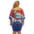 Cuba Independence Day Off Shoulder Short Dress Cuban Trogon Mix Hedychium Coronarium - Wonder Print Shop