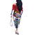 Cuba Independence Day Off The Shoulder Long Sleeve Dress Cuban Trogon Mix Hedychium Coronarium - Wonder Print Shop