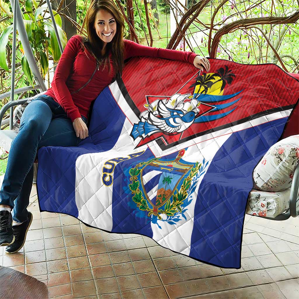 Cuba Independence Day Quilt Cuban Trogon Mix Hedychium Coronarium - Wonder Print Shop