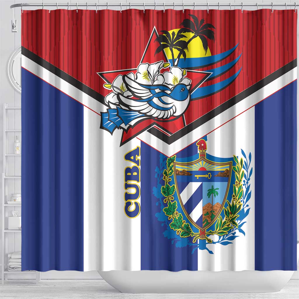 Cuba Independence Day Shower Curtain Cuban Trogon Mix Hedychium Coronarium