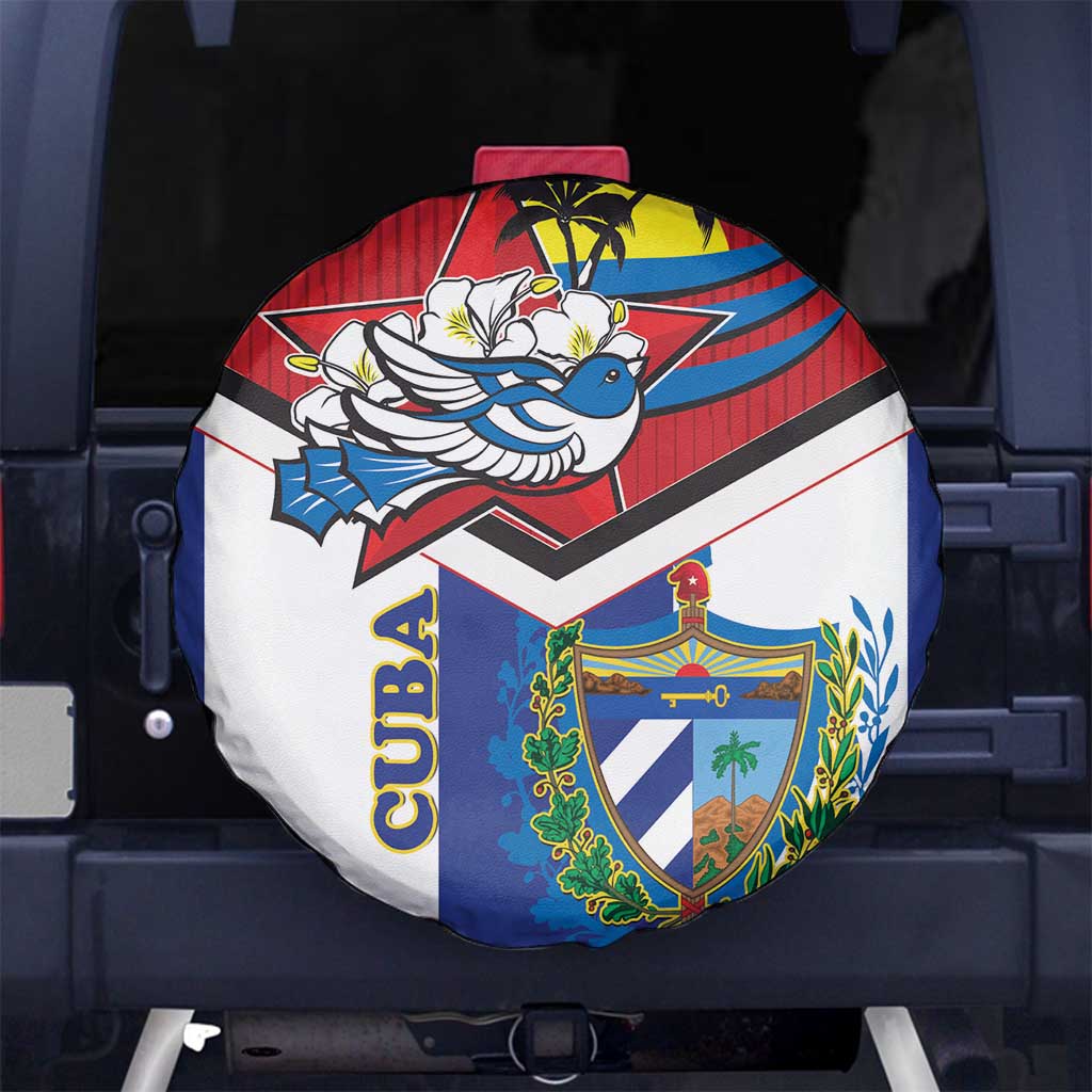 Cuba Independence Day Spare Tire Cover Cuban Trogon Mix Hedychium Coronarium - Wonder Print Shop