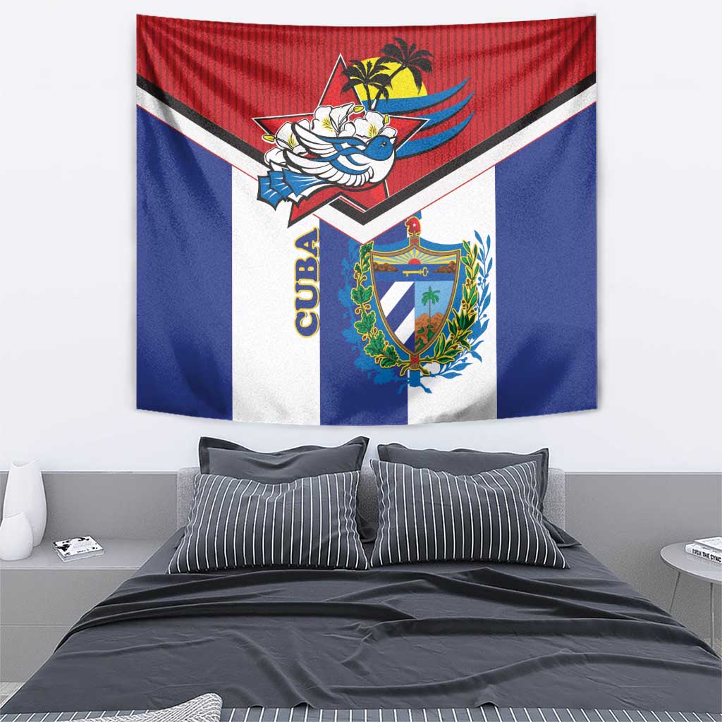 Cuba Independence Day Tapestry Cuban Trogon Mix Hedychium Coronarium - Wonder Print Shop