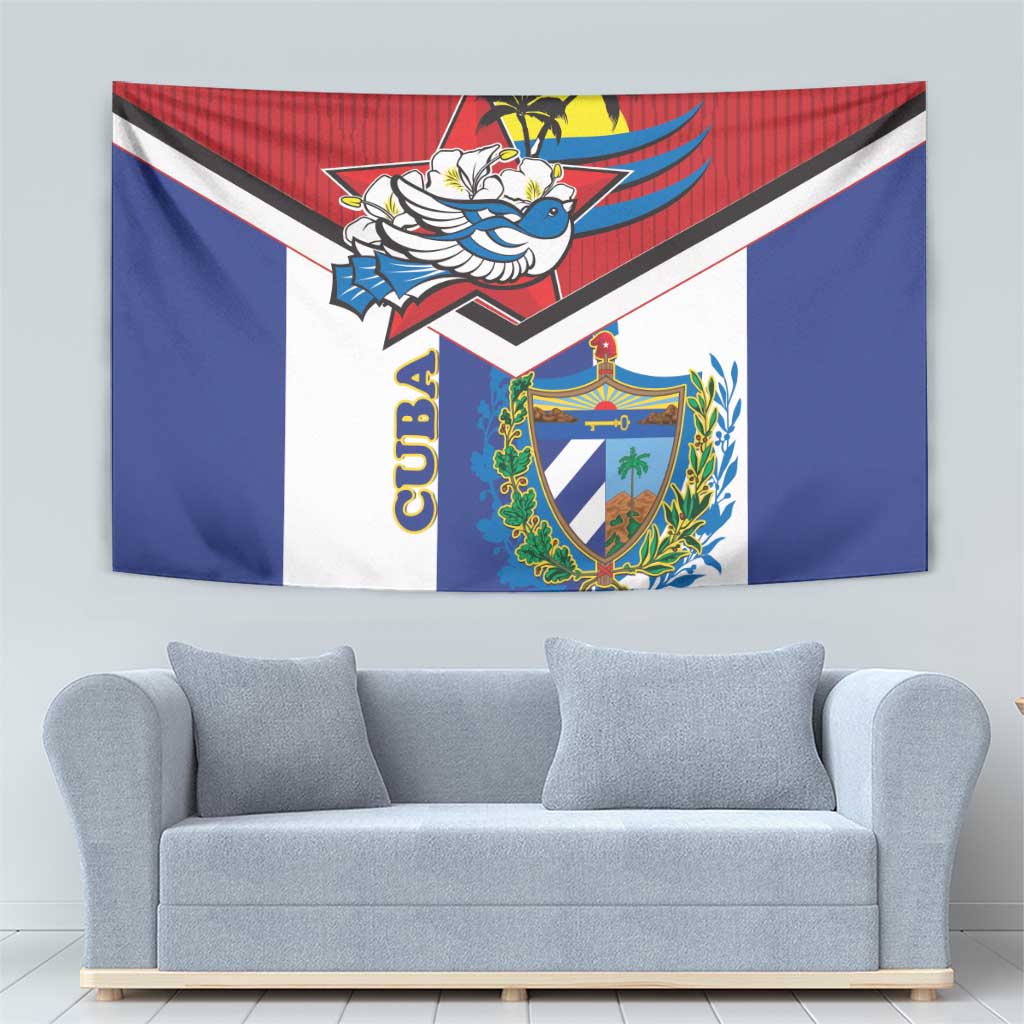 Cuba Independence Day Tapestry Cuban Trogon Mix Hedychium Coronarium - Wonder Print Shop