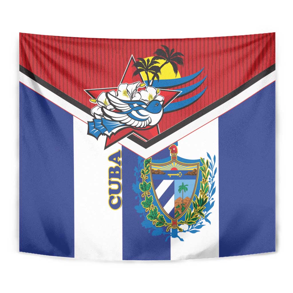 Cuba Independence Day Tapestry Cuban Trogon Mix Hedychium Coronarium - Wonder Print Shop