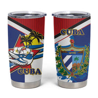 Cuba Independence Day Tumbler Cup Cuban Trogon Mix Hedychium Coronarium - Coat Of Arms Style - Wonder Print Shop