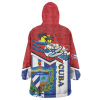 Cuba Independence Day Wearable Blanket Hoodie Cuban Trogon Mix Hedychium Coronarium - Wonder Print Shop