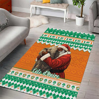 Ivory Coast Christmas Area Rug Black Santa With Forest Elephant - Wonder Print Shop