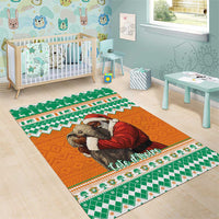 Ivory Coast Christmas Area Rug Black Santa With Forest Elephant - Wonder Print Shop