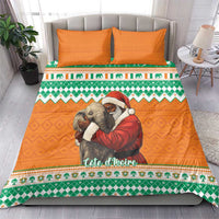 Ivory Coast Christmas Bedding Set Black Santa With Forest Elephant - Wonder Print Shop