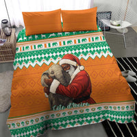 Ivory Coast Christmas Bedding Set Black Santa With Forest Elephant - Wonder Print Shop