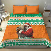 Ivory Coast Christmas Bedding Set Black Santa With Forest Elephant - Wonder Print Shop