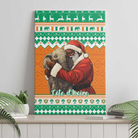 Ivory Coast Christmas Canvas Wall Art Black Santa With Forest Elephant - Wonder Print Shop