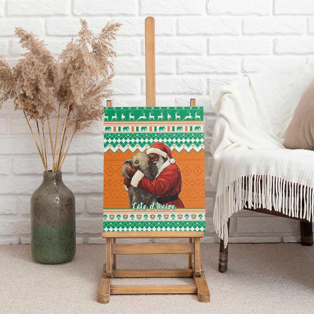 Ivory Coast Christmas Canvas Wall Art Black Santa With Forest Elephant - Wonder Print Shop