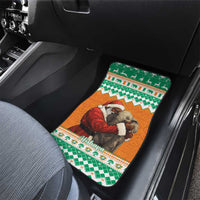 Ivory Coast Christmas Car Mats Black Santa With Forest Elephant - Wonder Print Shop