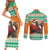 Ivory Coast Christmas Couples Matching Short Sleeve Bodycon Dress and Long Sleeve Button Shirt Black Santa With Forest Elephant - Wonder Print Shop