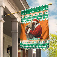 Ivory Coast Christmas Garden Flag Black Santa With Forest Elephant - Wonder Print Shop