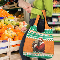 Ivory Coast Christmas Grocery Bag Black Santa With Forest Elephant