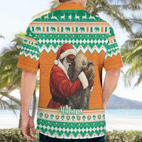 Ivory Coast Christmas Hawaiian Shirt Black Santa With Forest Elephant - Wonder Print Shop