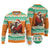 Ivory Coast Christmas Ugly Christmas Sweater Black Santa With Forest Elephant - Wonder Print Shop