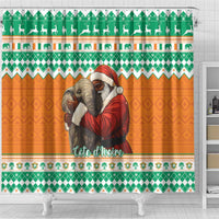 Ivory Coast Christmas Shower Curtain Black Santa With Forest Elephant