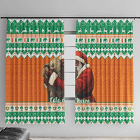 Ivory Coast Christmas Window Curtain Black Santa With Forest Elephant - Wonder Print Shop
