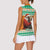 Ivory Coast Christmas Women Sleeveless Polo Shirt Black Santa With Forest Elephant - Wonder Print Shop