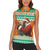 Ivory Coast Christmas Women Sleeveless Polo Shirt Black Santa With Forest Elephant - Wonder Print Shop