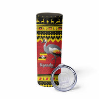 Uganda Christmas Skinny Tumbler Grey Crowned Crane With Flag Map LT15