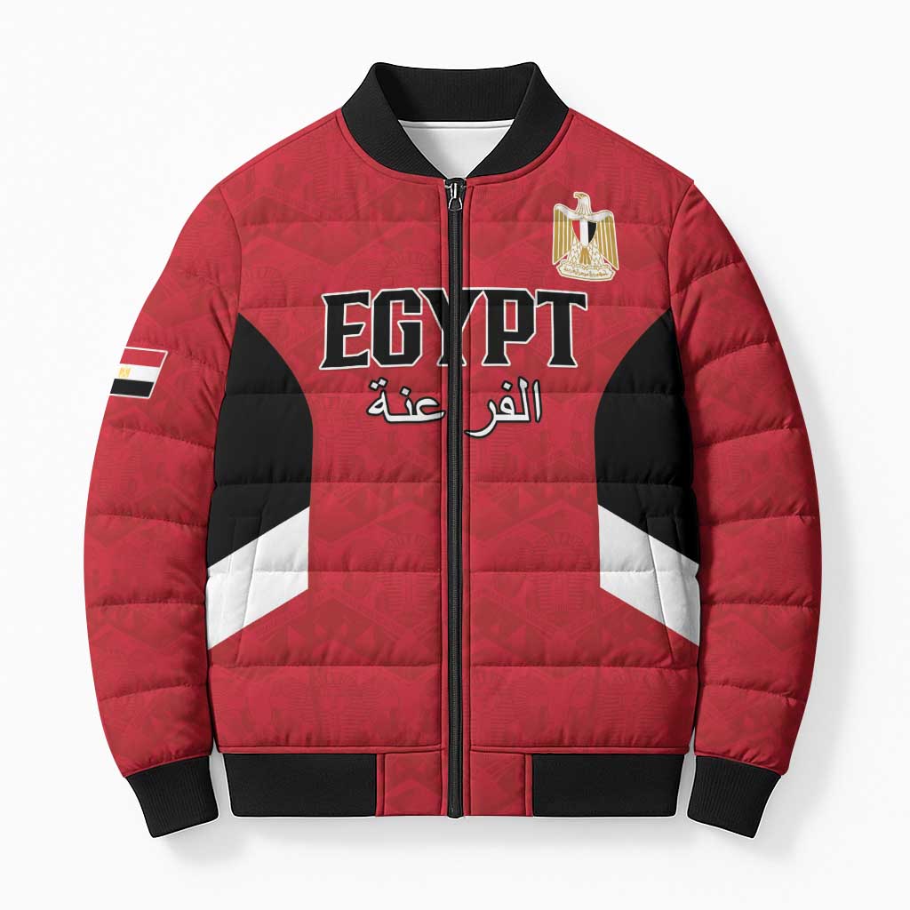 Custom Egypt Football Bomber Puffer Jacket Pharaohs Road To The World 2026 - Wonder Print Shop