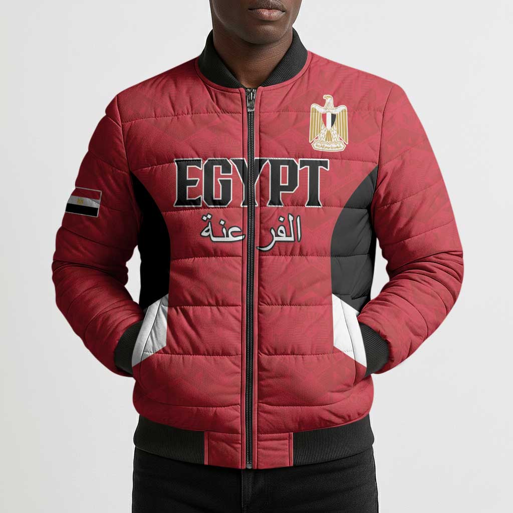 Custom Egypt Football Bomber Puffer Jacket Pharaohs Road To The World 2026 - Wonder Print Shop