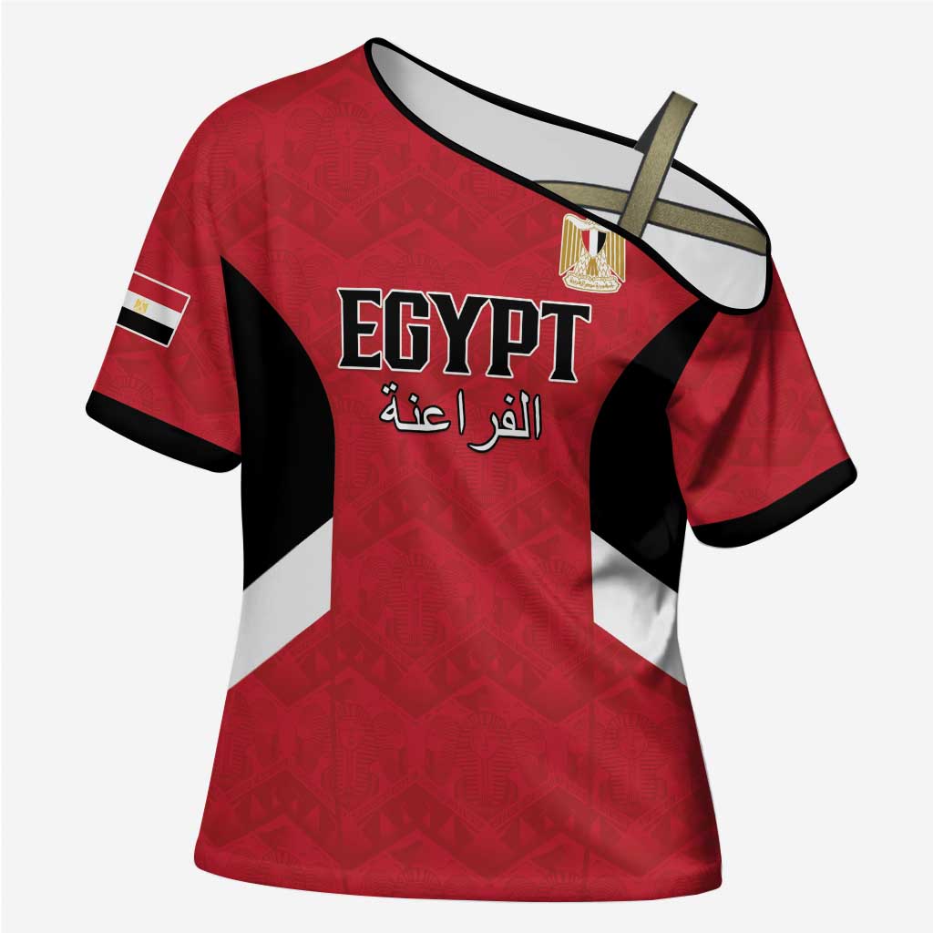 Custom Egypt Football Cross Shoulder Shirt Pharaohs Road To The World 2026 - Wonder Print Shop