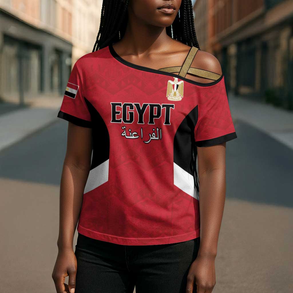 Custom Egypt Football Cross Shoulder Shirt Pharaohs Road To The World 2026 - Wonder Print Shop